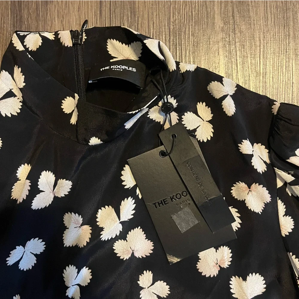 The Kooples Black and White Patterned Mini Dress - Picture 5 of 5